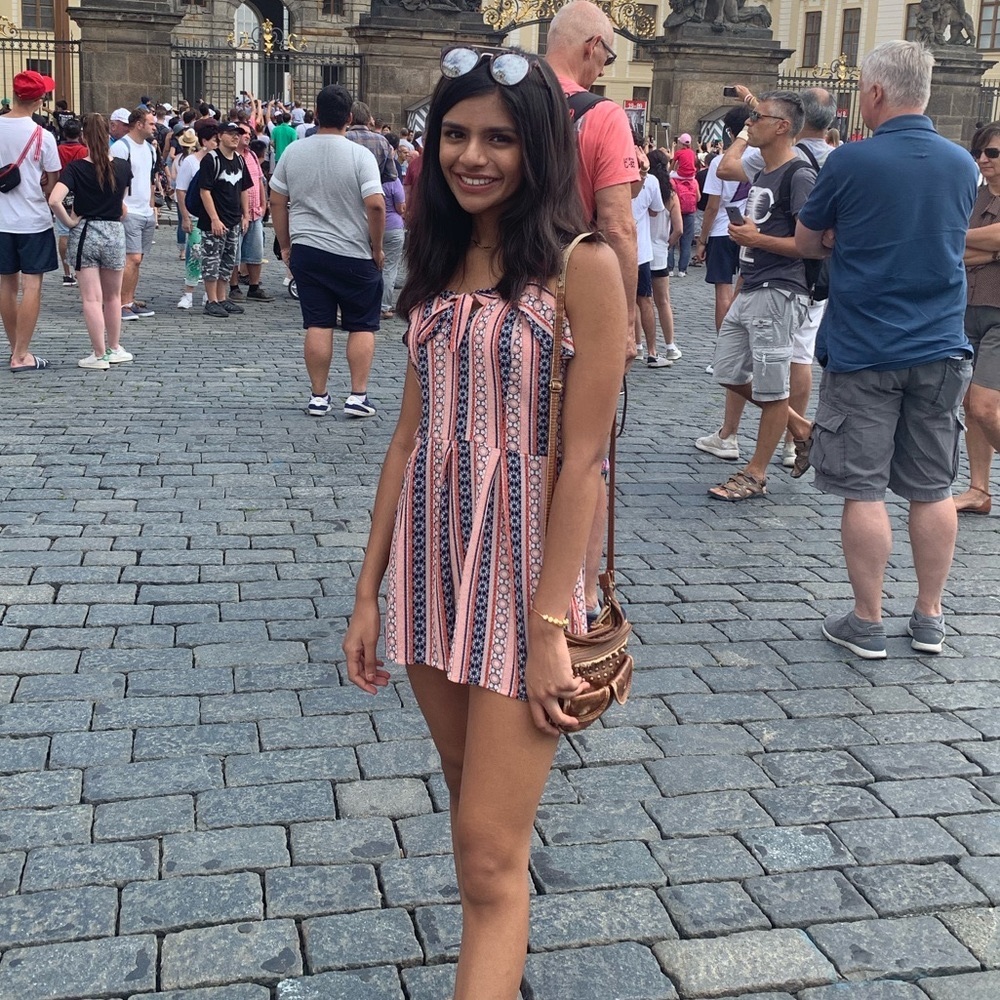 Multicolored patterned boho romper